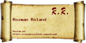 Rozman Roland névjegykártya